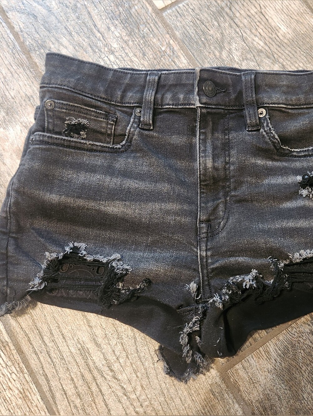 American Eagle Outfitters Black Stretch Denim Shorts